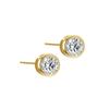 Brincos redondos de diamante em prata esterlina S925, japoneses e coreanos, clássicos, personalizados, banhados a ouro, luxuosos, para homens e mulheres