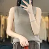 Camisole de Lã Sem Costura Pronta para Usar de Uma Alça Feminina Nova Roupa Íntima Outono e Inverno Novo Tricô Gola Alta Meia para Usar por Baixo