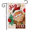 Bandera de Jardín Navideña Nueva Transfronteriza Serie de Papá Noel Decoración Exterior para Patio Bandera de Jardín de Lino Doble Cara