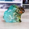 Figura de Conejo Zodiacal de Cristal Conejo de la Suerte Adorno de Escritorio Atrae Riqueza Decoración del Hogar Artesanía Regalo Conejo de Cristal Amarillo