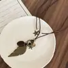 Nova Colar com Pingente Estrela do Mar e Concha Estilo Étnico Retrô Chinês para Mulheres, Acessório de Corrente Longa Bohemian para Suéter
