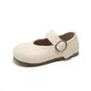 Sapatos de Couro para Meninas 2026 Primavera e Outono Sapatos Individuais para Bebês Estilo Coreano Prateados Bico Redondo Sapatos de Princesa Mocassins com Solado Macio e Boca Rasa
