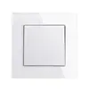 Enchufe de pared con interruptor de anillo chapado en blanco de vidrio estándar europeo Estilo alemán francés Tipo C europeo Carga USB serie completa