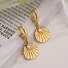 Pendientes redondos de circonita en oro de 18 quilates chapados en cobre, estilo antiguo australiano, europeo y americano, con nicho INS para mujer, sencillos y personalizados.