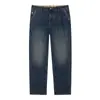 Pantalones Talla Grande High Street Jeans Rectos Desgastados Otoño Nuevo Retro Americano Elásticos Holgados Pantalones para Gordos para Hombre