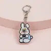 Chaveiro Acrílico Estilo Ins Fofo Pingente de Cachorrinho Desenho Animado Coelho Charme de Bolsa para Melhor Amigo Casal Pequeno Presente