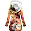 Cortavientos de Invierno para Mujer con Forro de Felpa, Estilo Europeo y Americano, Estampado Digital 3D de Animales, Abrigo con Capucha, Venta al por Mayor