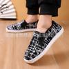 Sapatos Casuais de Tecido Acabados para Homens e Mulheres, Sapatos Femininos Respiráveis Casuais Retrô com Solado de Borracha, Sapatos Elásticos Macios Slip-On