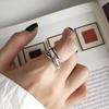 Anillo de Combinación Ajustable Recomendado para Dedo Índice para Mujer Plata Esterlina S925 Moda Elegante Retro Simple Abierto Plata Tailandesa