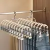 Colgador de pinza para pantalones herramienta de almacenamiento, pinza para falda de acero inoxidable, colgador multi-pinza sin marcas para uso doméstico, pinzas a prueba de viento de doble fila