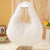 Bolso de Mano de Peluche sin Nudos de Imitación de Piel de Zorro, Bolso de Axila Peludo, Venta al por Mayor de Fabricante, Terciopelo de Piel de Durazno, Estilo Urbano Simple Cruzado
