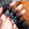Cinta de Gasa de Nieve Negra y Blanca de Doble Capa de 4 cm de Ancho Tejido de Cortina de Encaje Plisado Material de Decoración para Escote de Ropa