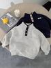 Moletom Infantil 2025 Inverno Novo Roupas Infantis Meninos e Meninas Forrado com Fleece Quente Abertura Frontal Gola Alta Bebê Casual Tops
