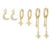 Lista de Novos Produtos da Amazon Brincos de Moda Feminina Anel Conjunto para Uma Orelha Brincos de Orelha Clips de Orelha Banhados a Cobre Ouro 14K Real