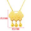 Nuevo Collar de Acero de Titanio Dorado de Vietnam con Candado Infantil de Larga Vida Cadena para Clavícula de Moda Simple para Mujer Productos Transfronterizos Europeos y Americanos Nuevos