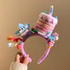 Novo Chapéu de Coroa para Festa de Aniversário Faixa de Cabeça Luminosa Desenho Animado Doce Bolo Decorativo Atmosfera Foto Adereço de Cabeça