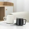 Taza de infusión para separar el té para hombres y mujeres, taza de cerámica, taza para oficina y hogar, taza de café con tapa y filtro