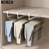 Barra de Cabide para Guarda-Roupa Baixo em Forma de U Montada no Topo, Cabide de Calças Vertical para Armário Fino, Barra Cruzada sem Furos
