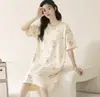 2026 Novo Verão Manga Curta Feminino Solto, Confortável, Doce Camisola, Desenho Animado Fofo, Vestido Fofo Emagrecedor