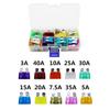 Kit de bricolaje de 50 fusibles para caja de fusibles de coche medianos, de 3 A a 40 A, de color