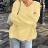 Di Yun Camisa Casual Simples de Manga Longa Cor Sólida Malha Roupas Femininas Outono e Inverno 2026 Site Independente da Amazon