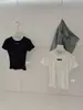 Wgwe2026 Camiseta de Manga Corta con Cuello Redondo Ajustada Versátil Estilo Coreano de Verano Estilo Ins Estampado de Lunares para Mujer W9955