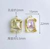 Diy Accesorios de joyería hechos a mano coreanos K oro aleación colgante pulsera aretes pulsera colgante diamante rectángulo torcido