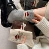 Meias de Cachorrinho Fofo de Desenho Animado Estilo Japonês Meias de Lã Quentes Espessas de Comprimento Médio Femininas para Outono e Inverno com Sapatos Birkenstock Meias de Estudante