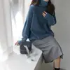 Suéter de Cuello Alto Nuevo Estilo Otoño e Invierno 2026 para Mujer, Suéter de Punto Holgado y Relajado como Capa Base, Se Puede Usar por Fuera o como Capa Interior