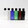 Botella atomizadora redonda transparente de 100 ml para aceites esenciales, rocío puro, tapa de aluminio, botella con dispensador para loción, champú, gel antibacterial
