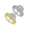 Tonglin novo conjunto de anéis europeus e americanos anel personalidade moda s925 prata esterlina galvanizado 18K ouro artificial diamante conjunto de anéis femininos