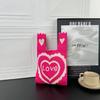 Nova bolsa de tecido voador bolsa de malha feminina saco de balde de lã japonês e coreano estilo All-match Hand-carried Casual Tote Bag Lunch Bag