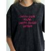 Nova Camiseta de Algodão Pesado de Manga Curta de Verão Estilo Americano Retrô Lavada Preta Velha Solta Versátil Tendência