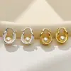 Pendientes de alta gama estilo retro francés, modernos y versátiles para el uso diario, con detalles de cinta y perlas, pendientes de lujo ligero
