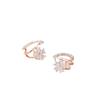 S925 Sterling Silver Flower Five-petal Flower Claw Ear Stud Moda Feminina Internet Celebridade Niche Design Gancho Brincos para o Cabelo