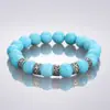 Pulsera de Cuentas Azules Turquesa con Patrón Ondulado para Hombres, Pulsera Versátil de Moda para Viajes Diarios para Mujeres, Accesorio de Nicho de Lujo Ligero de Gama Alta
