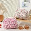 Nueva Bolsa Cosmética Semi-circular Floral de Alto Valor Transfronteriza Portátil Multifuncional para Viaje Bolsa de Lavado para Cuidado de la Piel