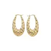 Pendientes metálicos plisados en forma de U transfronterizos europeos y americanos, vintage, sencillos, elegantes, exquisitos, de lujo ligero, pendientes de alta gama para mujer