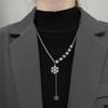 Agite os pés do fonema com colar de trevo de quatro folhas camisola cadeia outono e inverno temperamento moda flash corrente de diamante colar de metal pesado