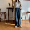 Calça casual retro escura velha atacado solta justa coreana feita em casa nova jeans perna larga feminina