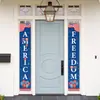 Decoraciones Colgantes de Tela Transfronterizas para el Día de la Independencia Estadounidense, Decoraciones para Fiestas Temáticas Patrióticas, Cortinas para Puertas para Actividades al Aire Libre, Pergaminos Colgantes y Pinturas