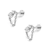 Stud de labio F136 de titanio completo con siete circonias, stud para cartílago de oreja con base pequeña, piercing de nariz, joyería para piercing de aleación de titanio G23