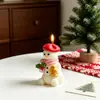 Molde de Silicona para Vela Aromática de Muñeco de Nieve Estéreo 3D, Molde de Yeso para Muñeco de Nieve con Capucha, Jengibre Navideño, Acebo