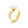 Anillo de acero inoxidable para viajero de nueva moda con anillo de circonita pulido liso anillo de 6 mm anillo de diamantes joyería de boda