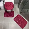 Tapete de Banheiro Absorvente de Água Flanela Antiderrapante para Banheiro Tapete de Vaso Sanitário em Formato U Conjunto para Vaso Sanitário Lavatório Secagem Rápida
