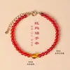 Nuevo Pulsera de Ágata Roja Natural Estilo Chino con Cuentas para Mujer Literaria Retro Ámbar Flor Natural Hueso de Oliva Pulsera Joyería al por Mayor
