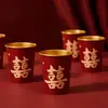 Copos de papel descartáveis para casamentos, copos de papel com folha de ouro, uso doméstico, para ocasiões festivas, festas de inauguração, copos com caracteres auspiciosos, copos de papel descartáveis, atacado de fábrica