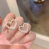 Pendientes de plata S925 con forma de perla de amor, nuevos pendientes de temperamento coreano, joyería de moda, pendientes para mujer E8777