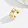 2026 Novo Ear Cuff Geométrico para Mulheres, Estilo de Luxo Leve, Joia com Zircônia Microincrustada, Design de Nicho, Acessório Versátil