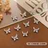 Nuevos accesorios de manicura de estilo de lujo ligero, mariposa de aleación K blanca con cinta, uñas ponibles, accesorios de metal hechos a mano para DIY